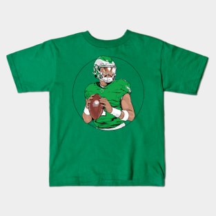 Jalen Hurts Eagles QB (Kelly Green) Kids T-Shirt